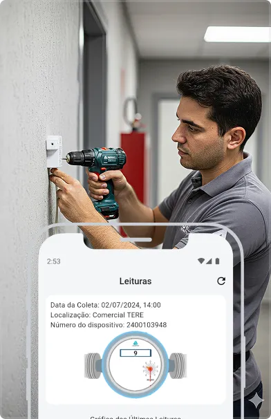 Aplicativo móvel Aquametric - Monitoramento de consumo de água, gás e energia no celular