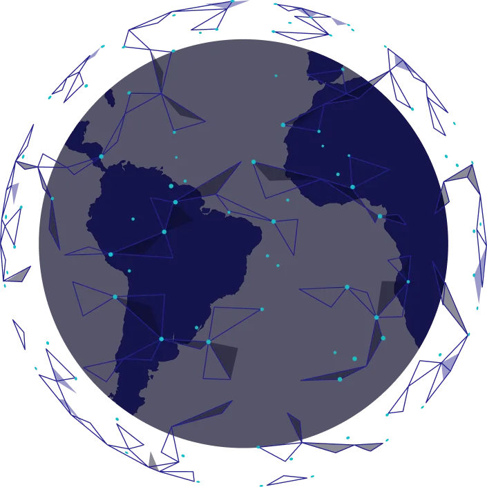 Planeta conectado - Representação visual da tecnologia de telemetria global da Aquametric
